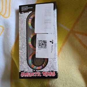 NIB - Magnetic Rings Fidget Unisex Toy with Rainbow Finish - set of 3
